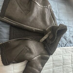 Zara Black Faux Shearling Coat